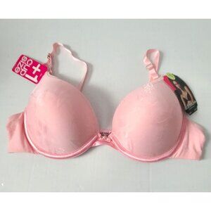 Lily of France Convertible Push Up Bra 34B Pink Underwire Jacquard Padded NWT